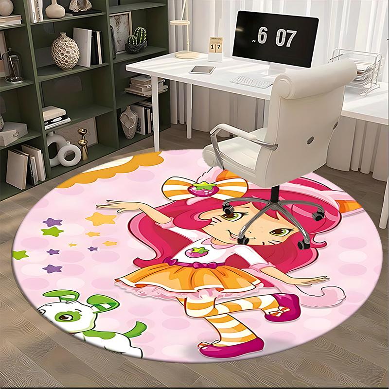 Strawberry Shortcake Chair Mat - Round Carpet for Home Decor, Sofa Rug