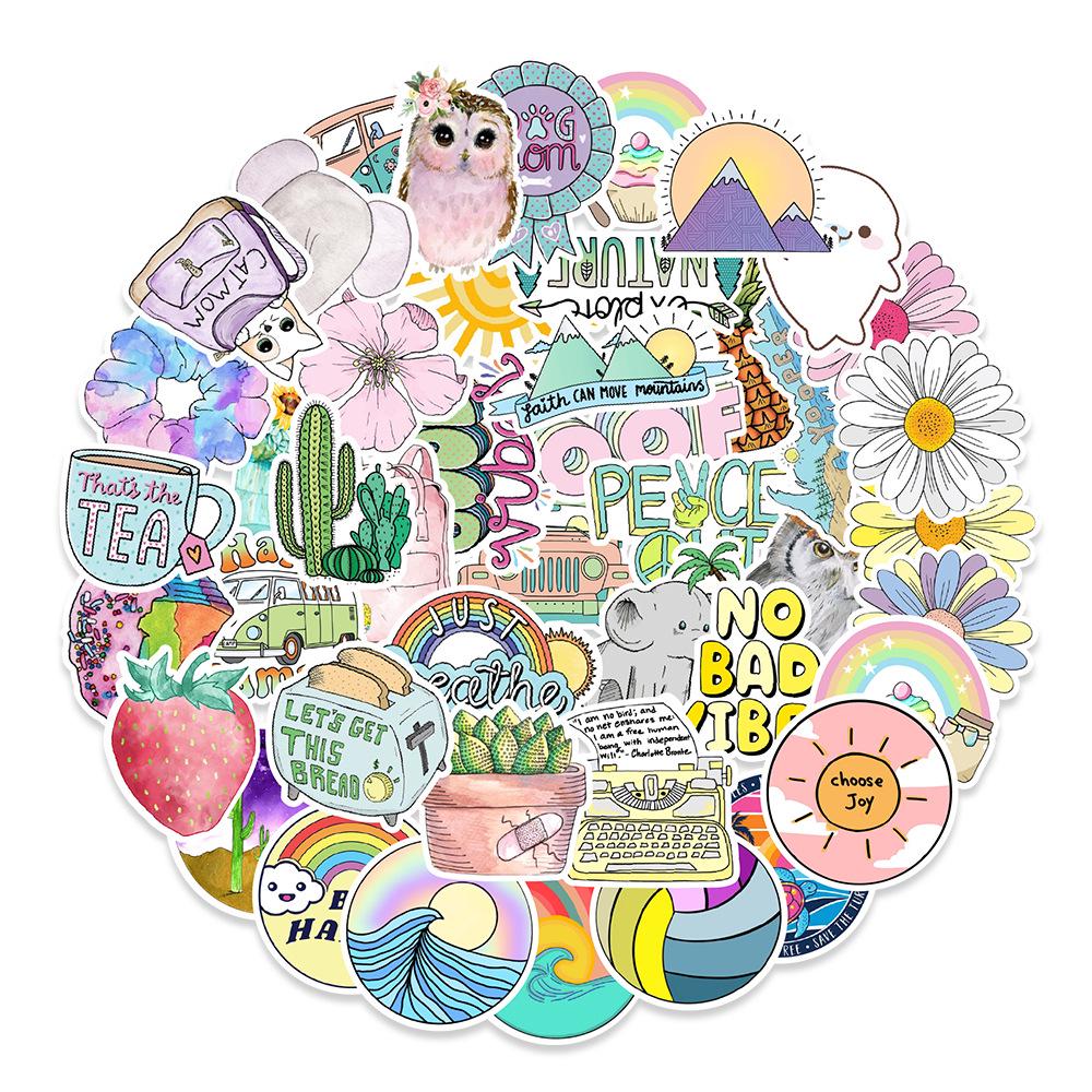 100 VSCO Fresh Style Graffiti Stickers for Laptops, Refrigerators, and Water Cups