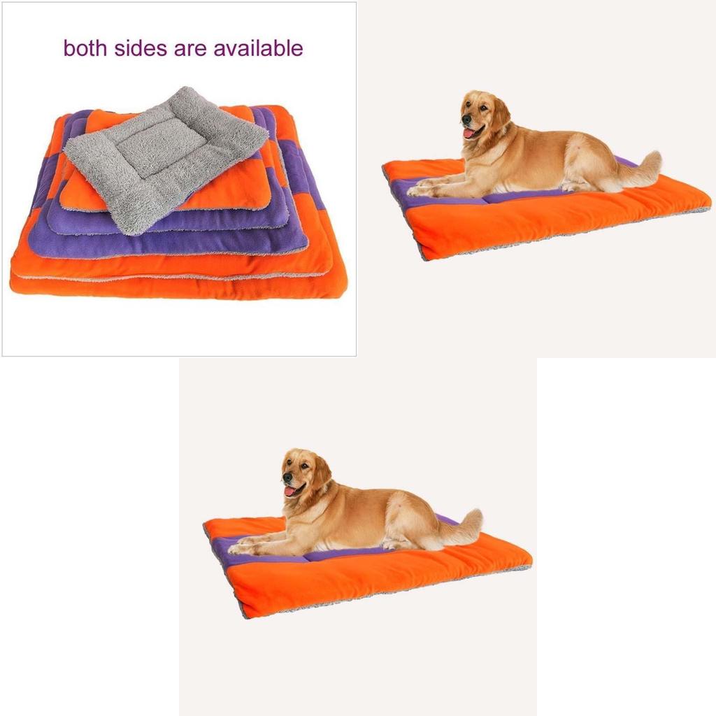 Pet Sleeping Pad With Flannel Cover And Pp Cotton Filling For Comfort And Warmth