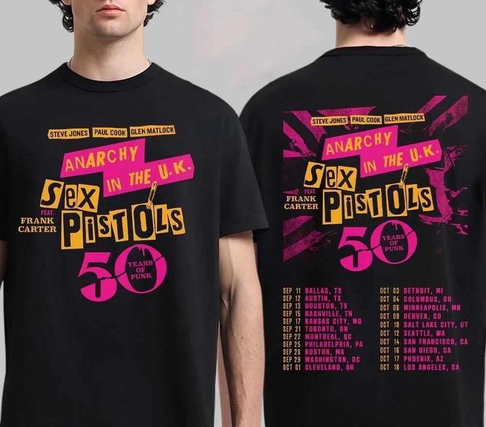 Sex Pistols Anarchy In The UK 50 Years Of Punk 2026 North America Tour T shirt Unisex T-Shirt XL