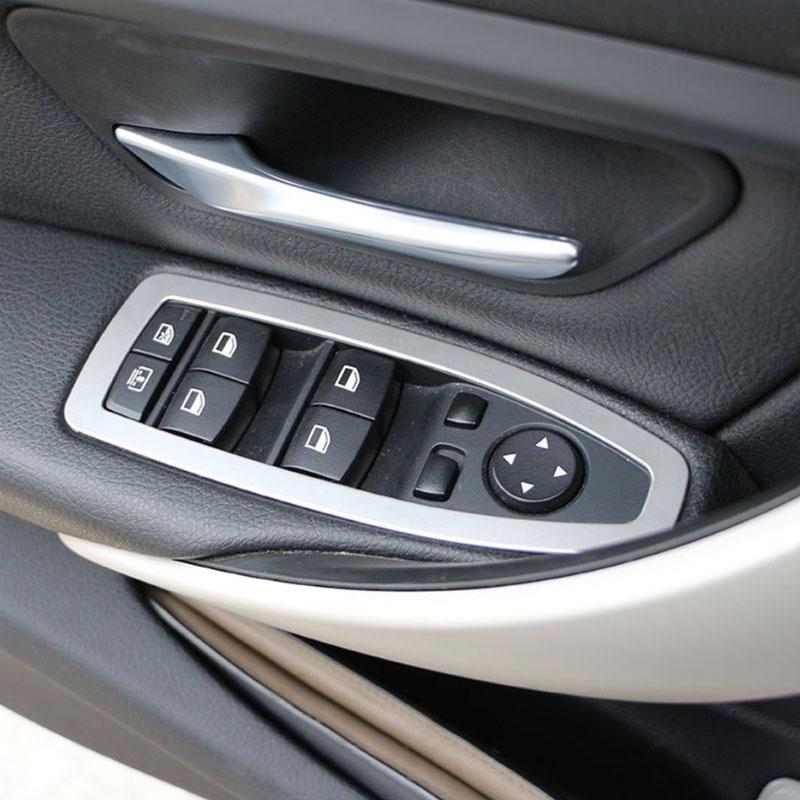 4Pcs/Set for BMW F30 F34 320 328I GT 2013-2016 Stainless Steel Interior Car Door Window Switch Cover Trim Sticker