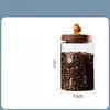 Food grade glass sealed jar wooden lid moisture-proof jar glass storage jar home tea jar wholesale storage jar