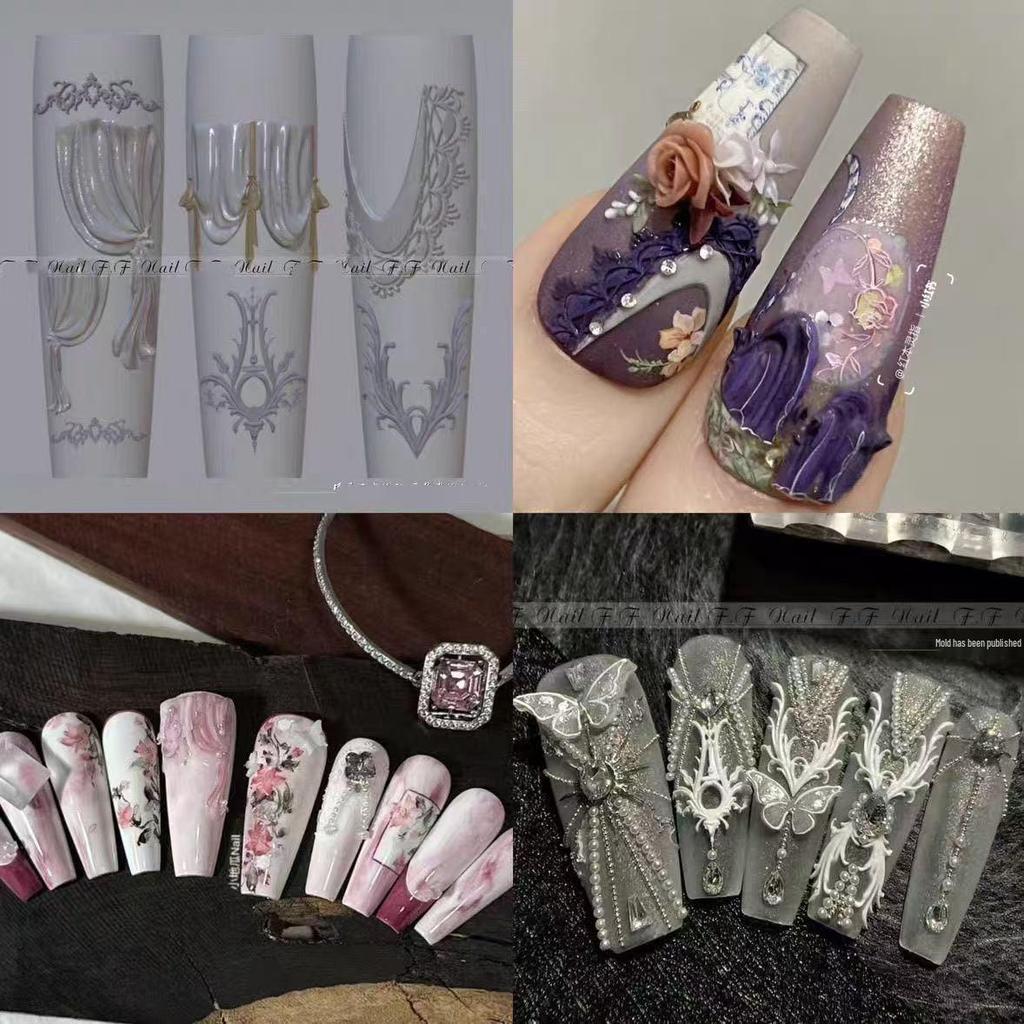 3D Nail Art Silicone Mold: Chinese Style High Transparency Bed Canopy