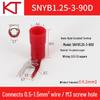 Kaishtong 90° U/Y-Shaped Nylon Pre-Insulated Terminal, SNYBS1.25-6-8