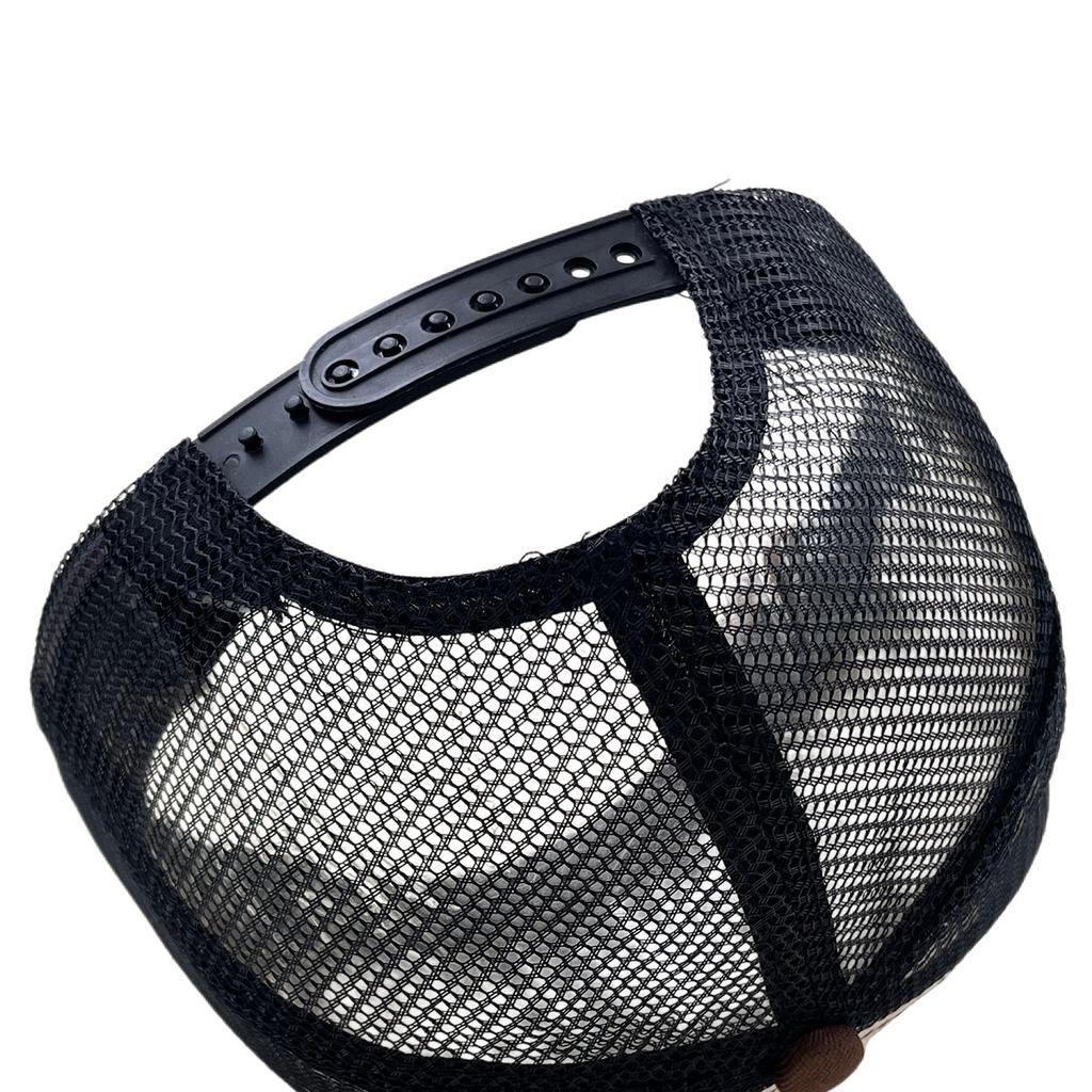 Station Bear Eat Fish Letter Embroidery Male And Female Couple Mesh Truck Driver Hat Shade Baseball Cap