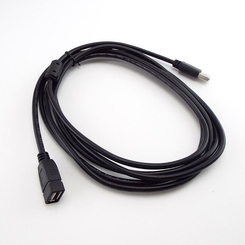 1.5/3/5m Black USB 2.0 Male To Type A Female Extension Extender Connector Power Data Transmission M/F Adapter Cable Wire Lead