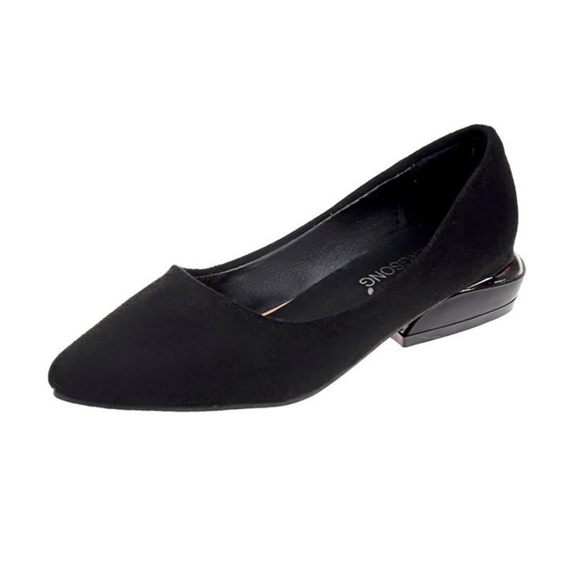 2025 Spring Women Pumps Low Square Heel Pointed Toe Work Shoes Lady Office Pumps Summer Slip On Casual Shoes Woman   WSH3604