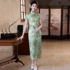 Green National Style, New Chinese Style, Daily Suzhou Long Cheongsam, Improved Young 1011 New Women's High-end Summer