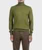 PANICALE Green 100% Merino Wool Striped Turtleneck Knit