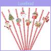 Party Christmas Drink Accessories Snowman Water Cup Straws With Paper Material