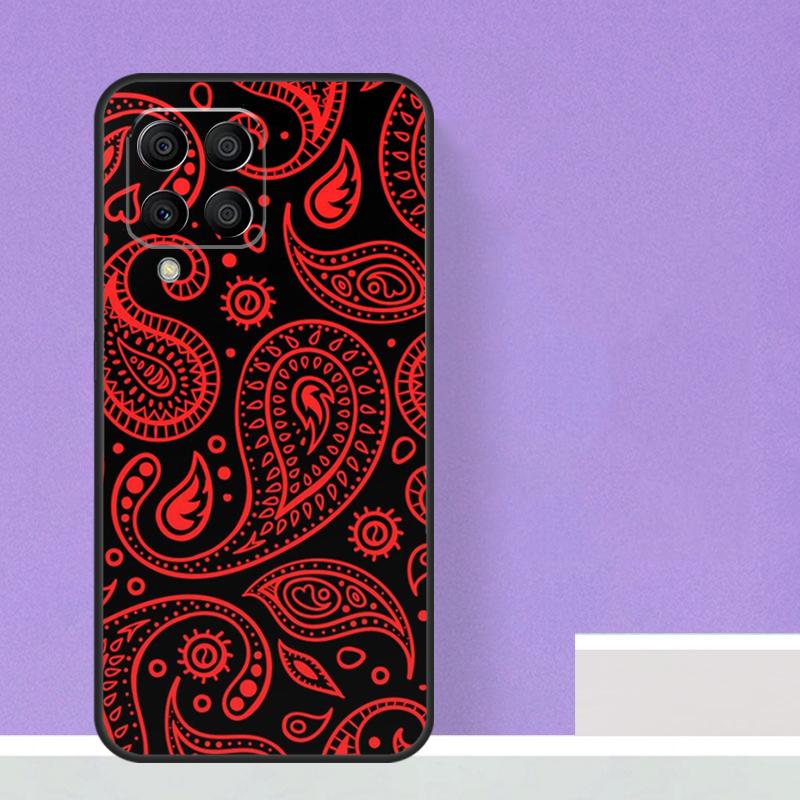 Black Bandana Paisley Case For Samsung Galaxy M14 M34 M54 M31 M11 M13 M53 M51 M12 M32 M52 M16 M36 M56 M15 M35 M55
