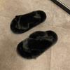Mao Mao slippers women's outer wear 2025 new autumn and winter Korean version thick bottom height increase small home plush cotton slippers