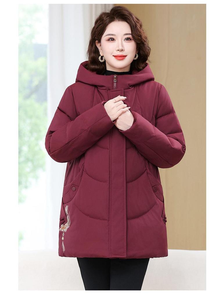 Veste d'hiver style chinois grande taille pour femmes âgées