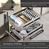 Handun Titanium Gray Aluminum Kitchen Cabinet Drawer with Double-Layer Glass
