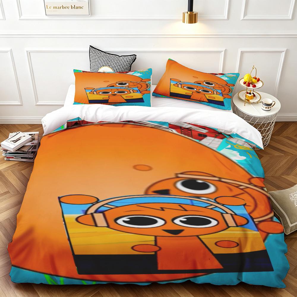 3pcs Duvet Cover Set Sprunki Cartoon Bedding Set Comforter Cover Queen King Full Size for Bedroom Home Decor
