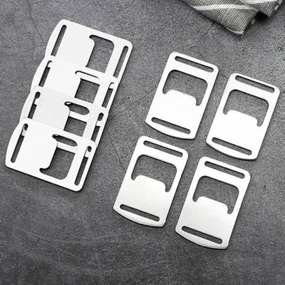 2Pcs Bottle Opener Labor-saving Stainless Steel Outdoor Camping Webbing Buckle Design Bottle Opener Kitchen Tool