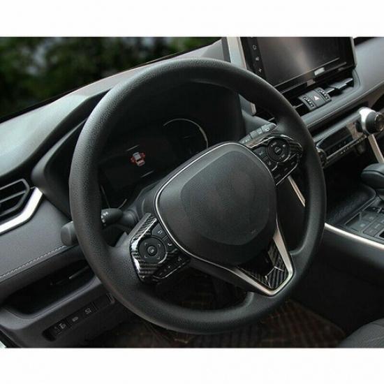For Toyota RAV4    Carbon Fiber Interior Steering Wheel Trim Cover