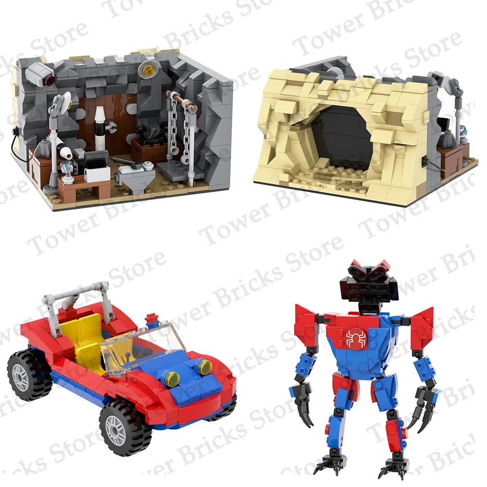 MOOXI Iron Spider Heroes Armor Mech MOC Sci-Fi Movie Figures Building Blocks Toys For Children Adults Gift Compatible Bricks DIY