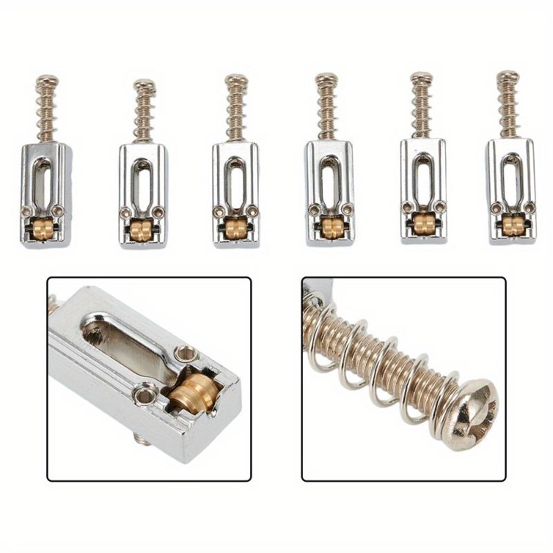 6Pcs Electric Guitar Roller Bridge Tremolo Saddles for Strat TL Zinc Alloy Electric Guitar Replacement Bridge Saddle Set