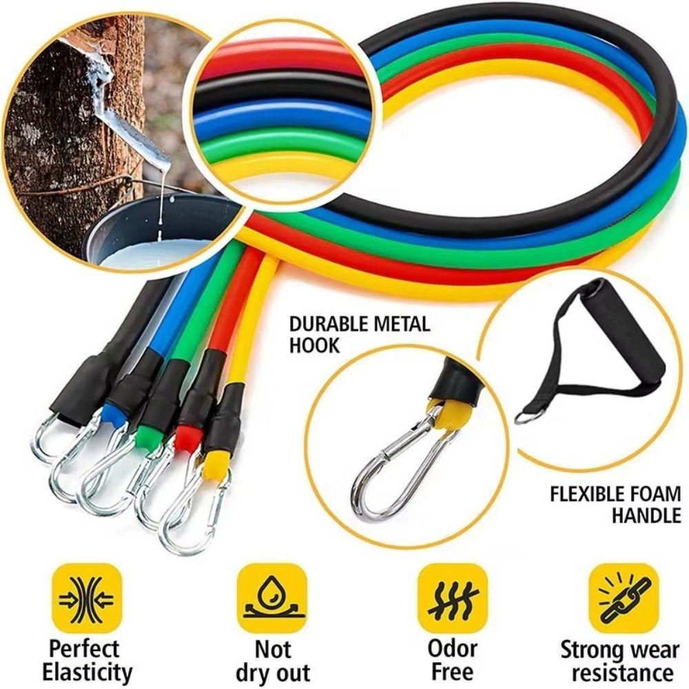 11Pcs/Set Durable Resistance Band Set Anti-Break Elastic Training Band  Fitness Equipment
