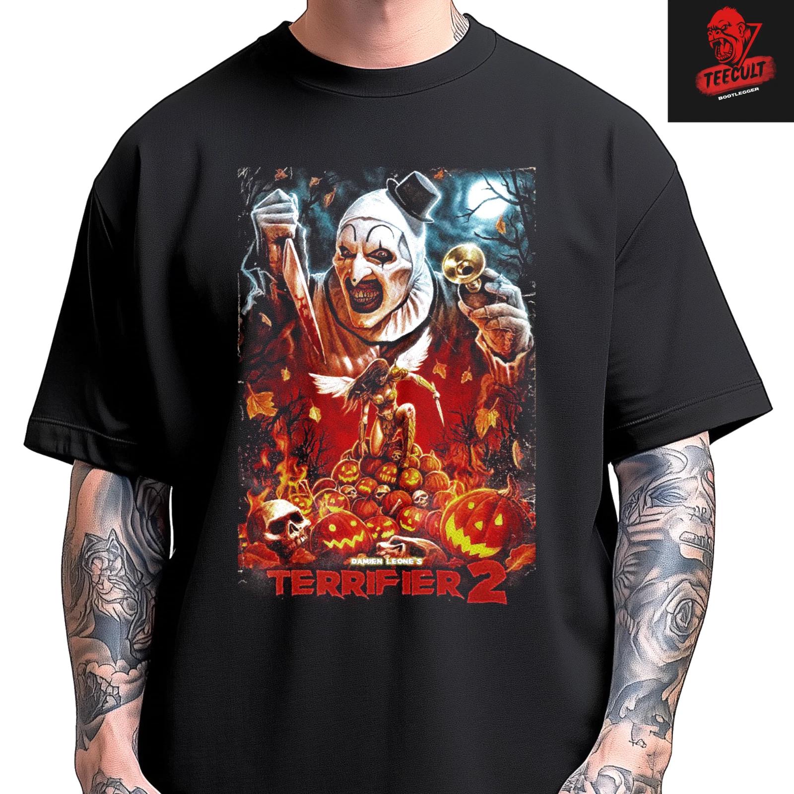 Men s and Women s T-shirts Terrifier 2 Art The Clown Horror Movie Tee Unisex Cotton XXL