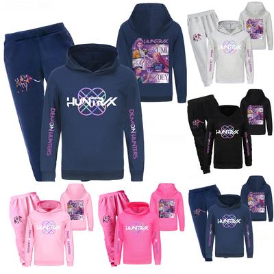 Children's Hooded Top And Pants Two-piece Tracksuit Set Long-sleeved Printed Sweatshirt Set