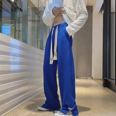 Herren Wide-Leg Jacquard-Hose: Europäischer & Amerikanischer Stil, Gerader Schnitt, Frühling/Sommer Freizeit