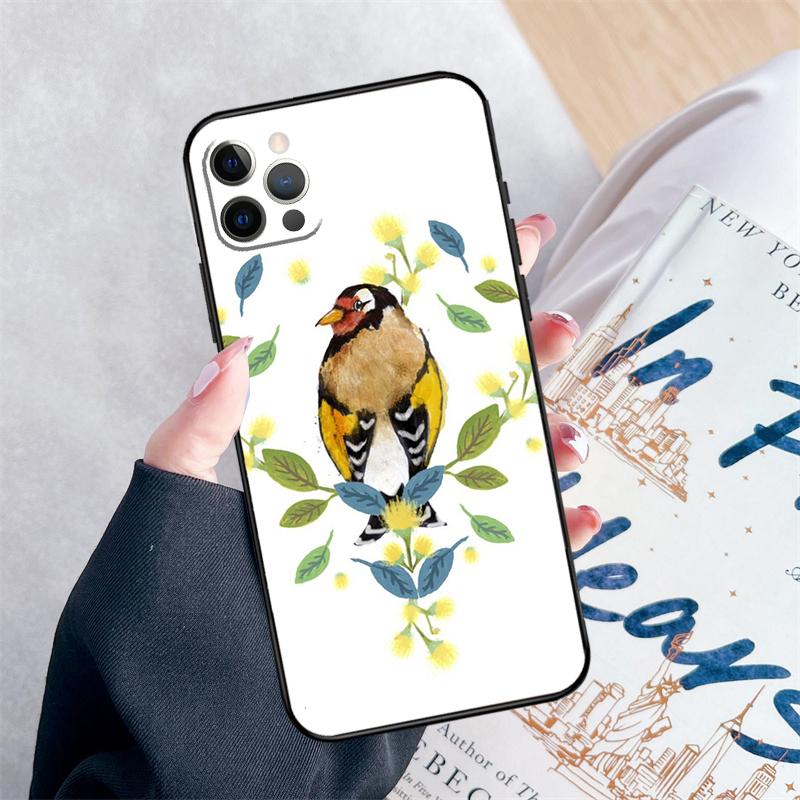 European Goldfinch Phone Case For iPhone 14 15 16 Pro Max 12 13 Mini 11 Pro Max XR 15 16 Plus 16e Cover Coque