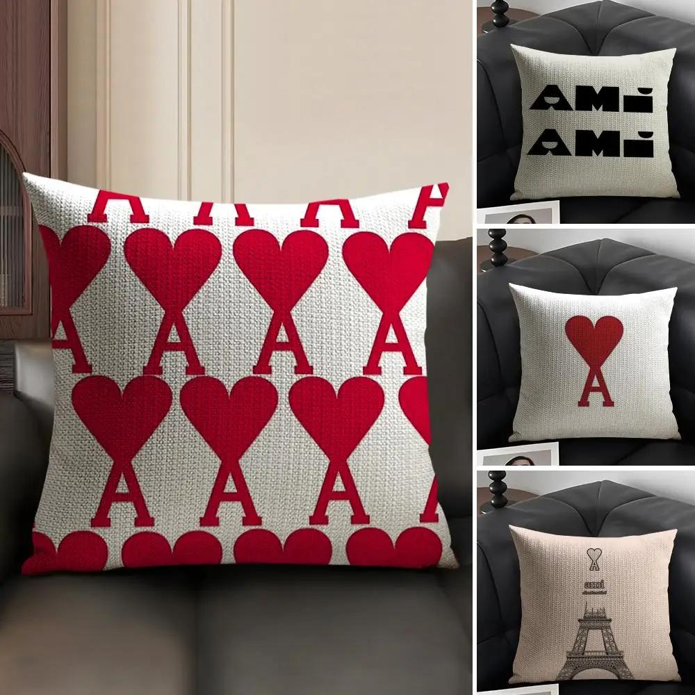 Fashion Luxury AAmi Cushion Cover Natural Linen Organic Fabric DoubleSided Printing Home Decor Breathable Environmentally