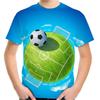 Summer Round Neck Football Pattern 3D Printed Top Fashionable Casual Short Sleeved Children's Boy T-shirts