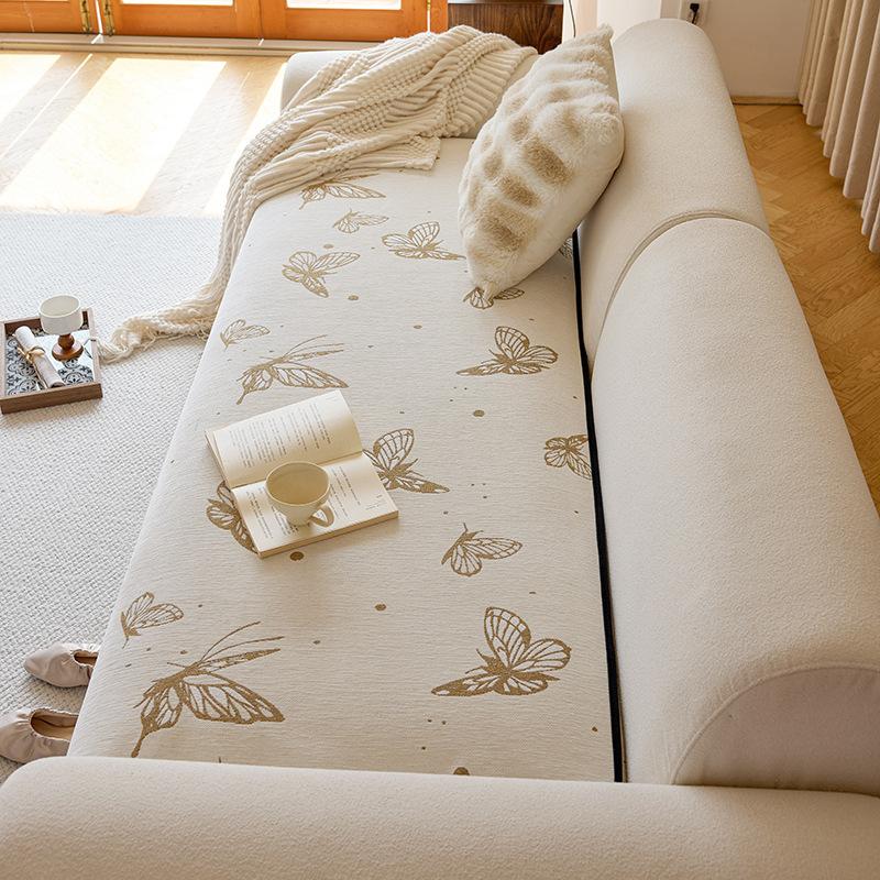 Universales Vier-Jahreszeiten Spezialförmiges Sofakissen Chenille Rutschfestes Leder Sofakissen Leichter Luxus High-End Einfacher Stoffbezug Handtuch