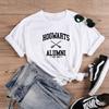 FeUnisex Harajuku Oneck Womens Top Tshirt Womens Black and White Hogwarts Fashion Summer Womens Tshirt