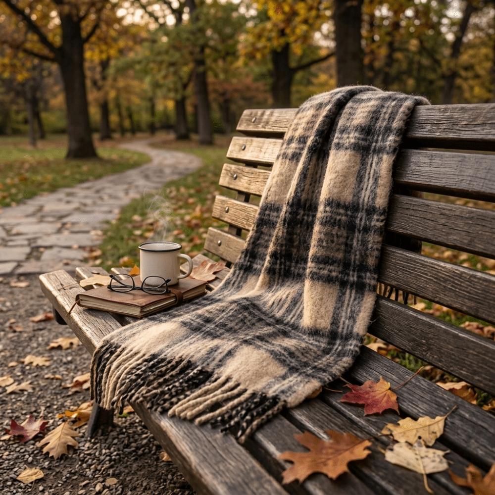Warm Fleece Tassel Scarf Windproof Fall Winter Shawl Wrap Versatile Mohair Plaid Scarf  Girls