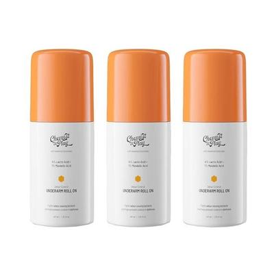 Chemist at Play Deodorante Roll-On Ascelle con Acido Lattico al 5% e Acido Mandelico all'1% | Previene i Cattivi Odori, Illumina la Pelle | Senza Alcool | 40ml (Confezione da 3)