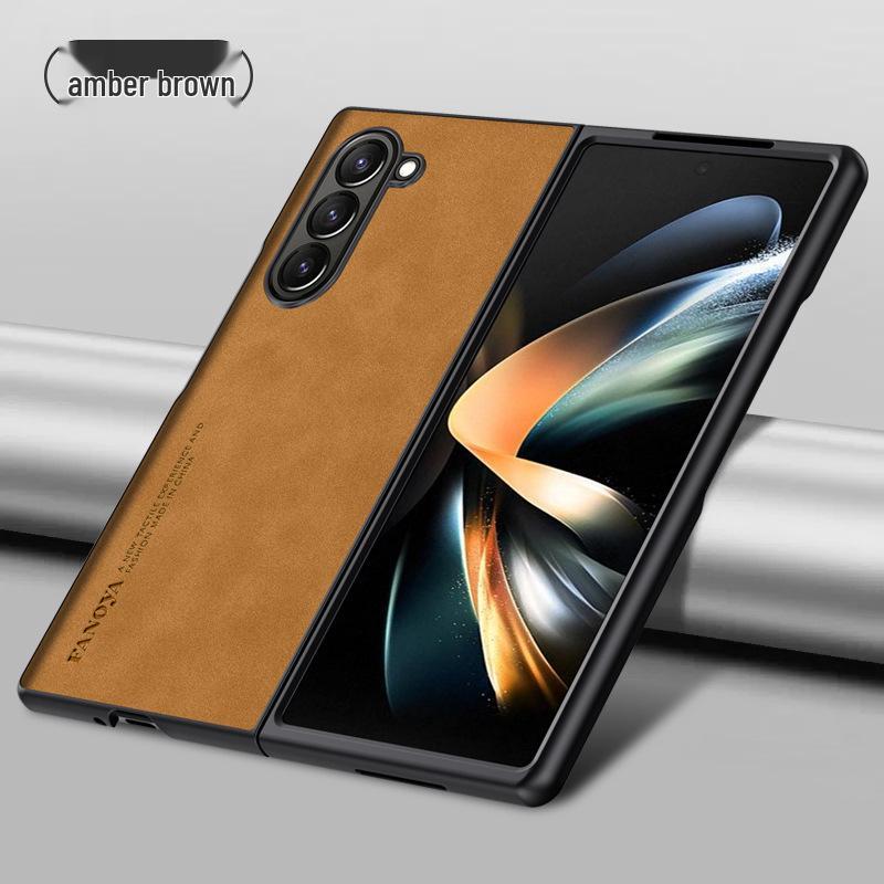 Samsung Z Fold 7 Sheepskin Leather Texture Case - Soft, Foldable, Anti-Scratch