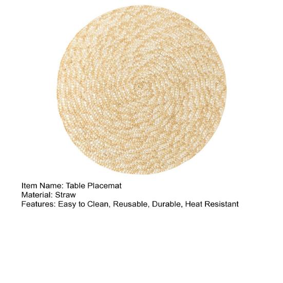 Table Placemat Heat Resistant Cup Handmade Anti-scalding Straw Reusable Hand-woven Braided Coaster Bowl Mat