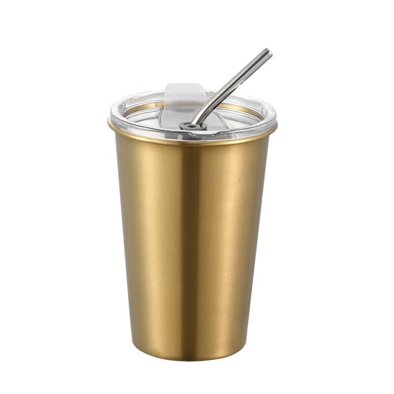 

Huihuang 304 Stainless Steel Gold Plated Tumbler with Lid & Straw