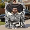 1 Stück Afroamerikanisch, Muster Outdoor Flanelldecke Weich Warm Ganzjahresdecke für Sofa Bett Auto Camping Büro, Gemütliche Geschenkidee1223S
