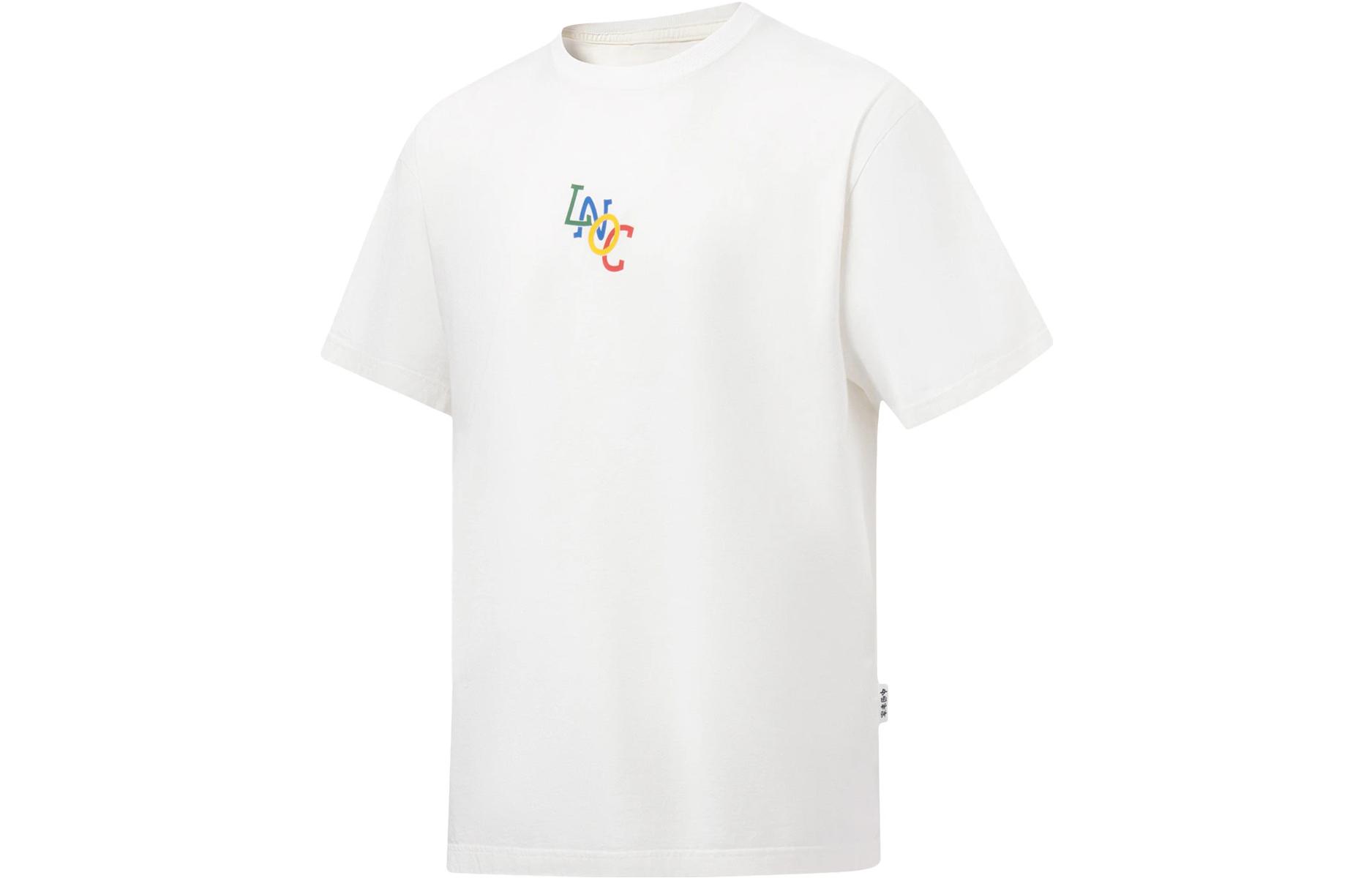 Li Ning T Shirts Unisex Ivory Crew Neck Moderate Straight Fit AHST135-1 XXL