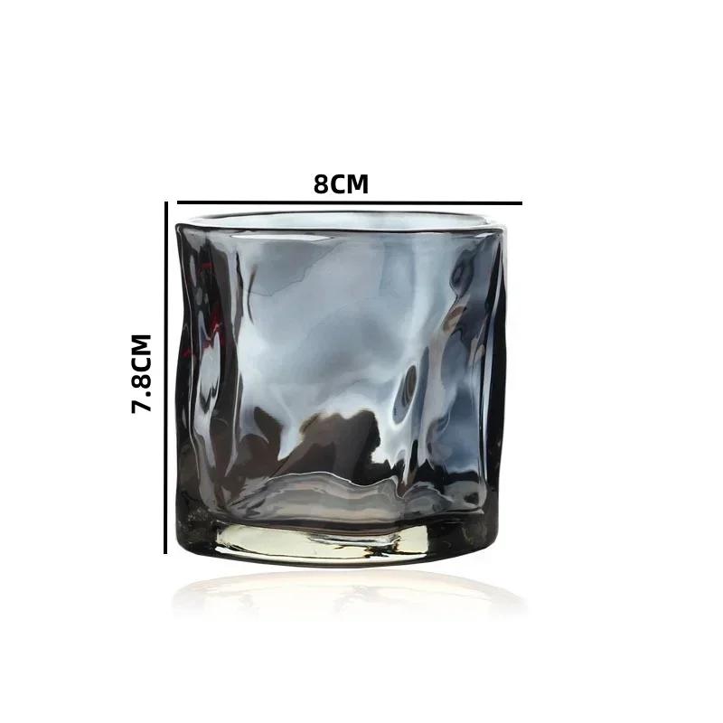 Transparent Glass Wine Mug Refraction of Light Rays Design Wine Whiskey Coffee Cup Household Special-shaped Whiskey Water Cup