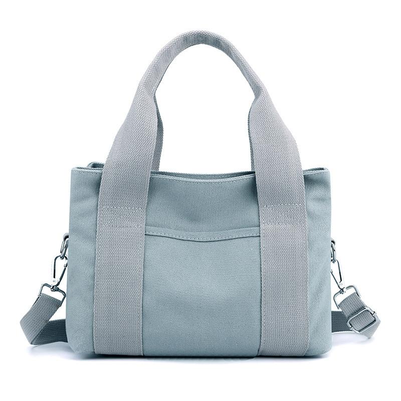 Canvas Tote Bag For Women With Zipper Pockets Urban Minimalist Style