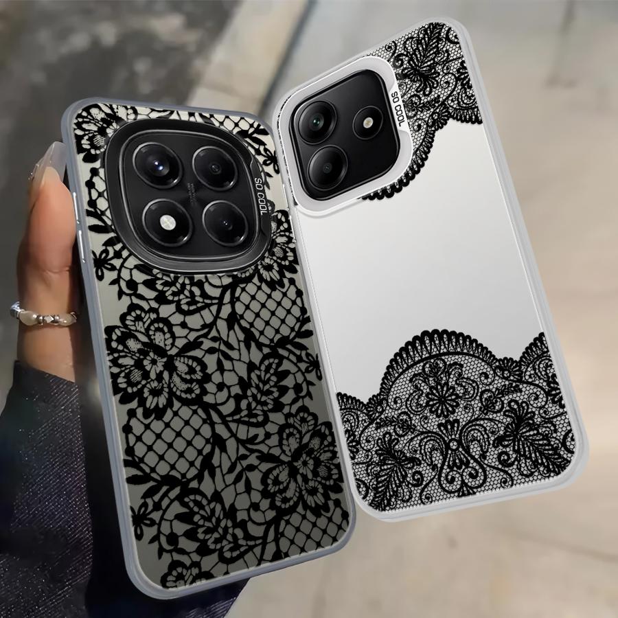 Back Phone Cover Case for Xiaomi Mi 12T Pro 13T 11 Lite Black Cool Lace