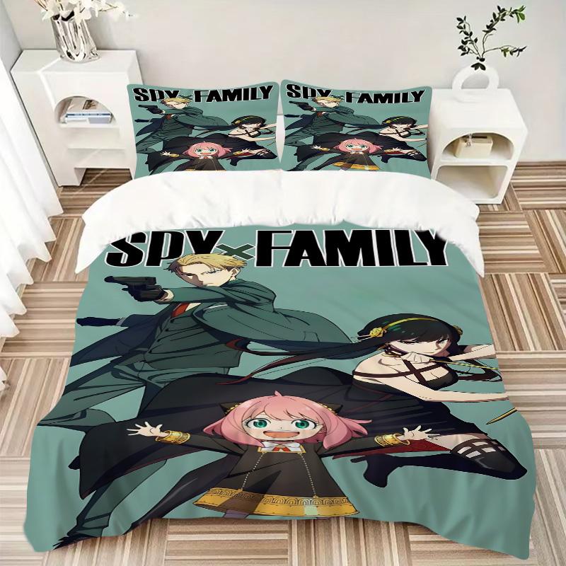 Spy Family Adventure Print 3Pcs Bedding Setduvet Cover With 2 Bedropillowcase Home Birthday Gift