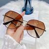Sunglasses Female Korean Version Tide Shading Polarized Ins Sunglasses Fashion Polygonal Large Frame High Definition UV Protection Glasses