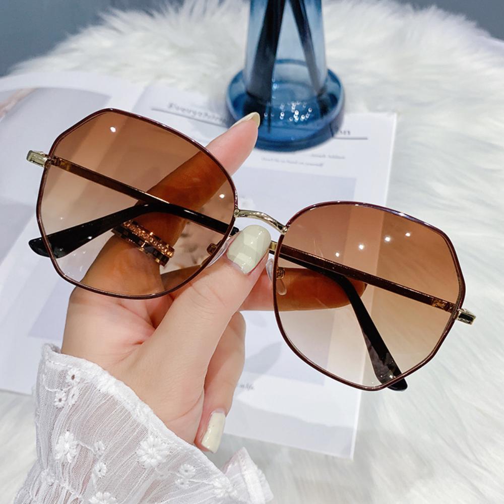 Sunglasses Female Korean Version Tide Shading Polarized Ins Sunglasses Fashion Polygonal Large Frame High Definition UV Protection Glasses