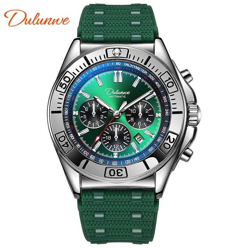 Męski zegarek mechaniczny z automatycznym naciągiem, wielofunkcyjny kalendarz na tarczy, modny sportowy zegarek na rękę dla mężczyzn