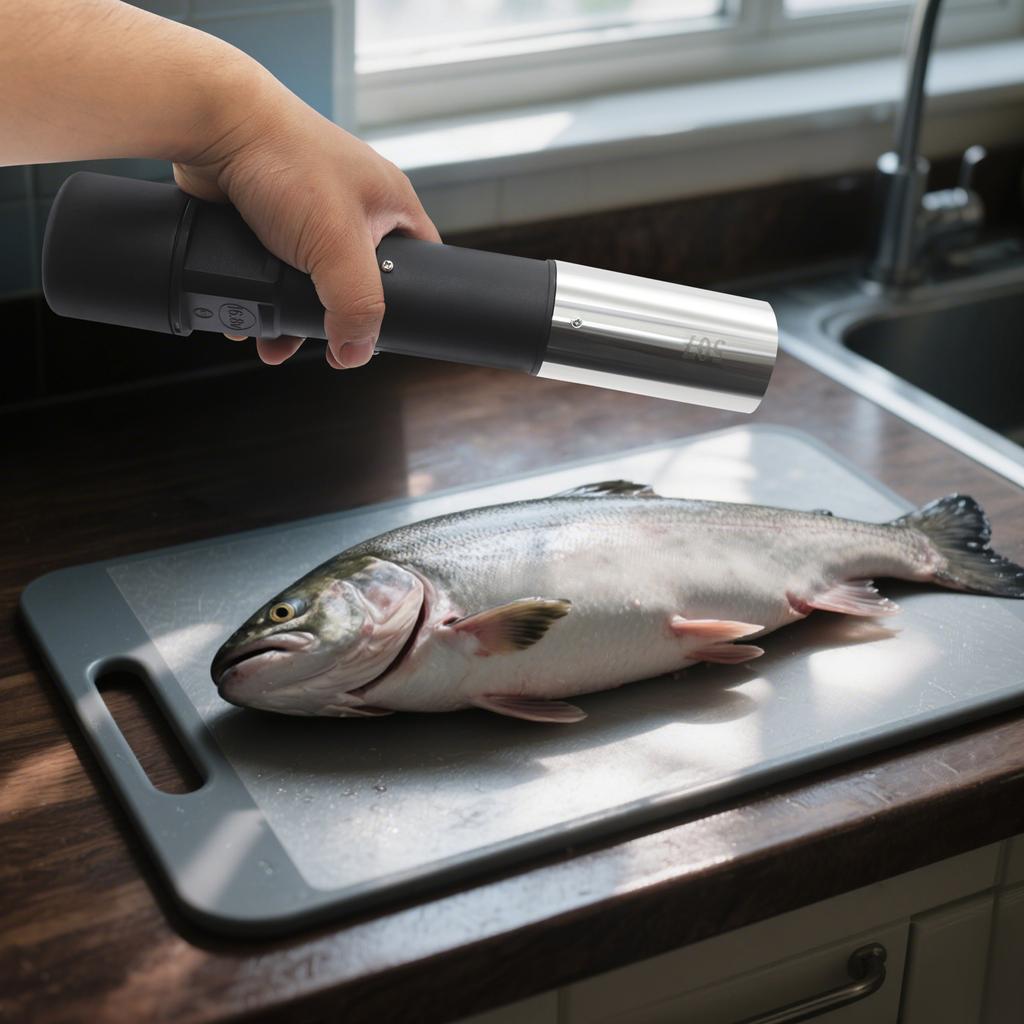 Electric Stainless Steel Fish Scaler,Black Electric Fish Scaler with Rechargeable Battery for Fish Markets,Seafood Restaurants