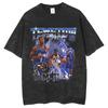 Maddie Basketball Print T-Shirt Heavy Washed Cotton Edged Retro Short Sleeves