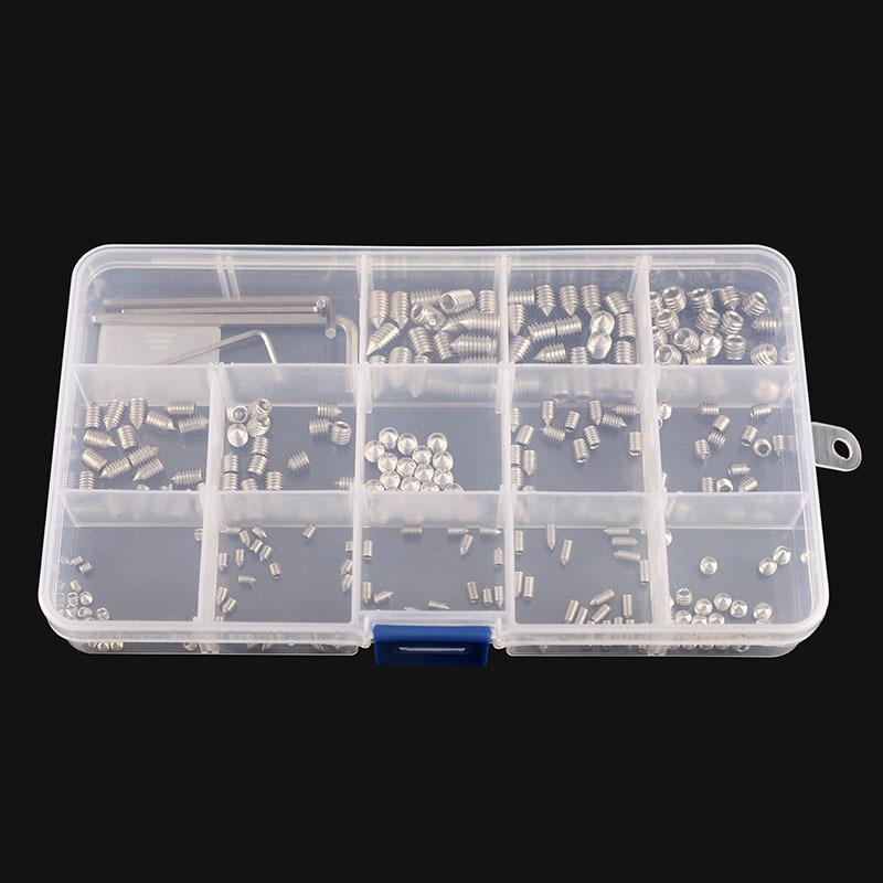 304 316 Stainless Steel Internal Hex Socket Drive Cone Dog Flat Cup Point Set Screw Assortment Kit Allen Head Grub Bolt
