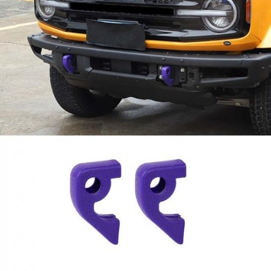 2x TPE Vordere Abschlepphaken-Abdeckung Anhängeröse Zierblende Schutz Für Bronco Lila
